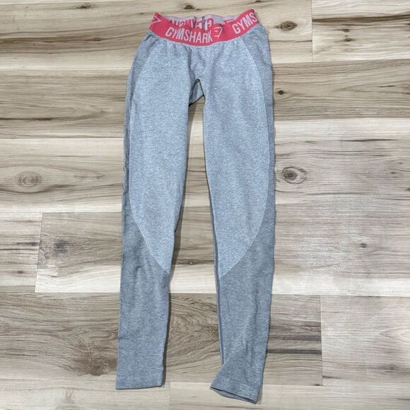Gymshark Low Rise Flex Athletic Grey Pink Leggings Women's Small - Picture 1 of 4